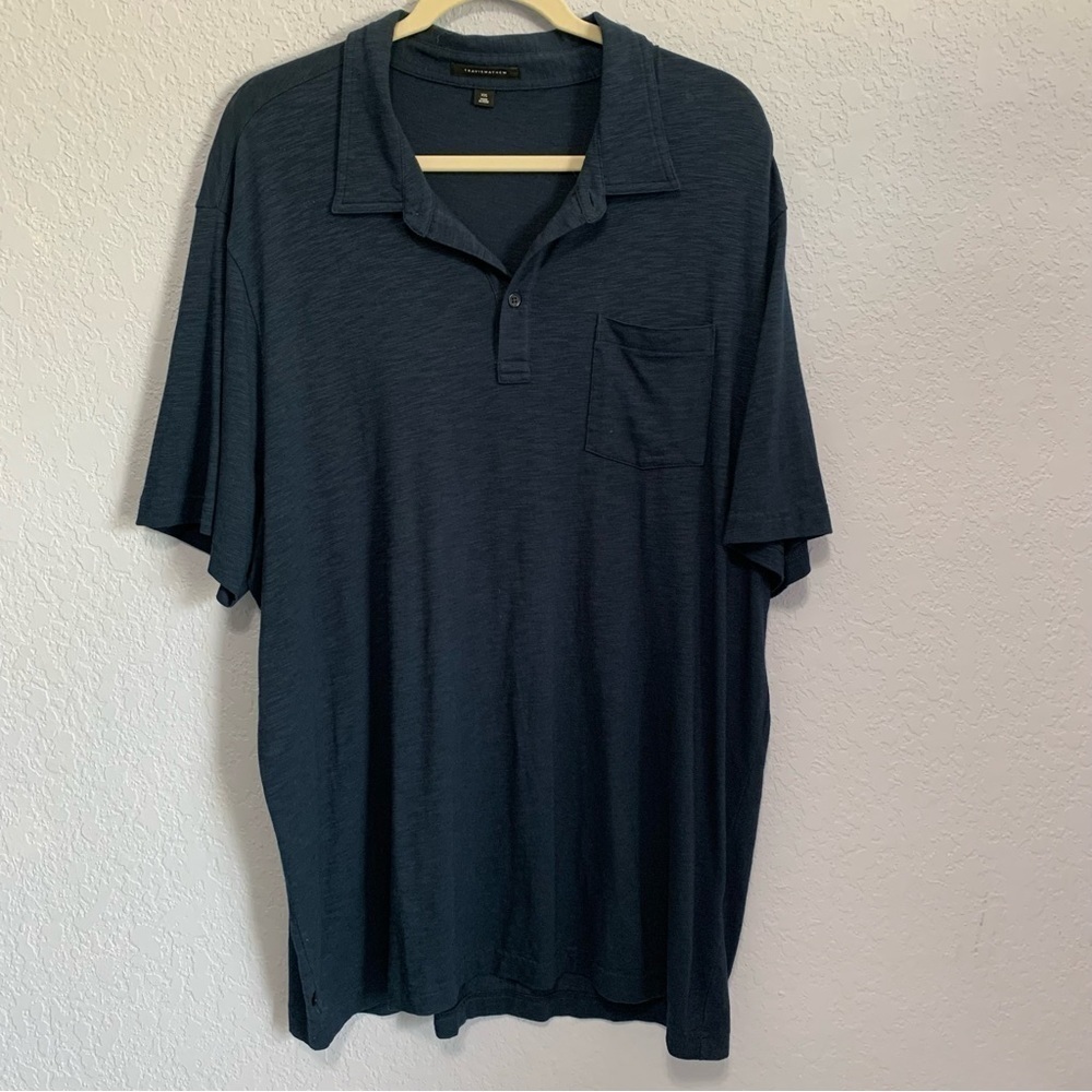 Travis Mathew Heather Blue Short Sleeve Plus Size Polo